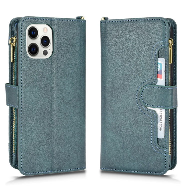 For iPhone 12 Pro Max Litchi Texture Zipper Leather Phone Case