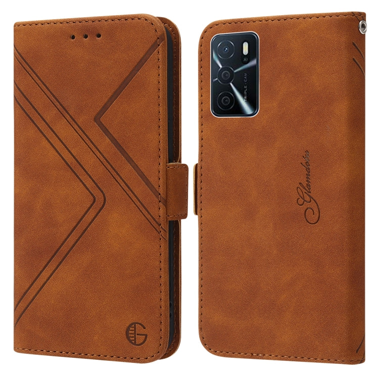 For OPPO A16 RFID Geometric Line Flip Leather Phone Case