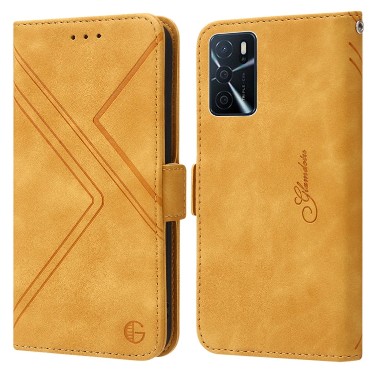 For OPPO A16 RFID Geometric Line Flip Leather Phone Case