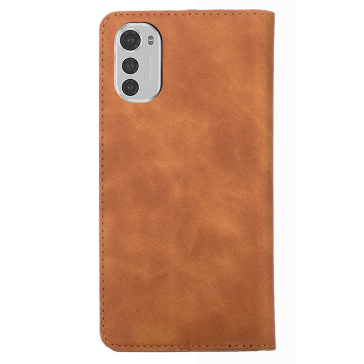 For Motorola Moto E32 4G Skin Feel Magnetic Horizontal Flip Leather Phone Case