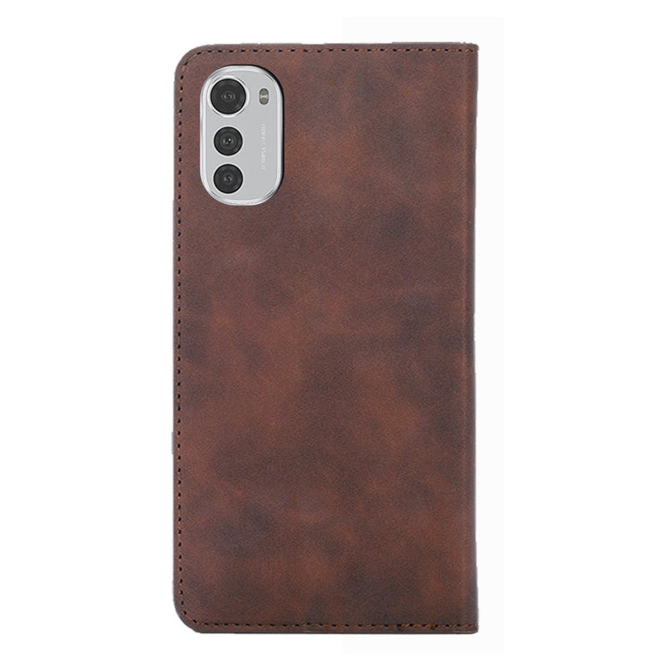 For Motorola Moto E32 4G Skin Feel Magnetic Horizontal Flip Leather Phone Case