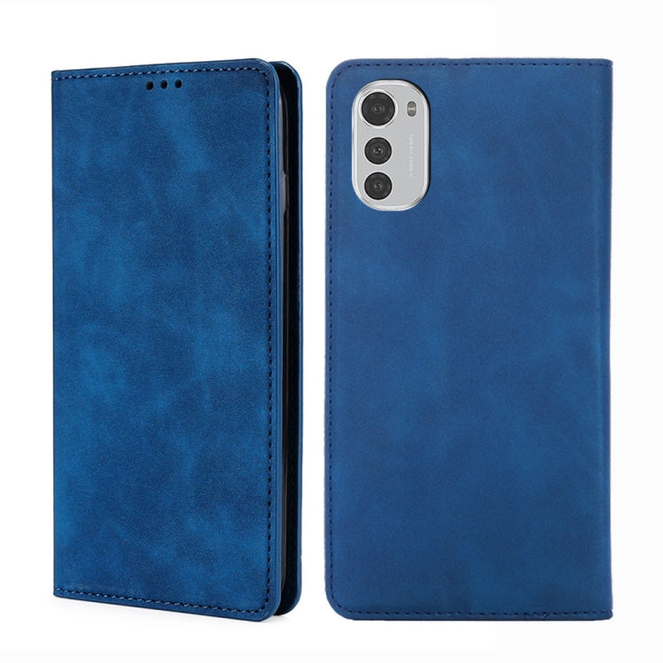 For Motorola Moto E32 4G Skin Feel Magnetic Horizontal Flip Leather Phone Case