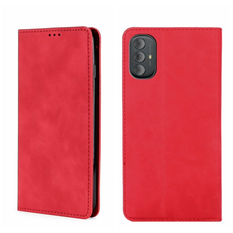 For Motorola Moto G Power 2022 Skin Feel Magnetic Horizontal Flip Leather Phone Case