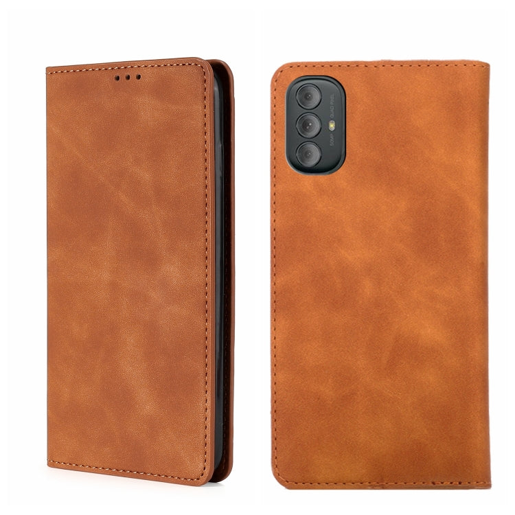 For Motorola Moto G Power 2022 Skin Feel Magnetic Horizontal Flip Leather Phone Case