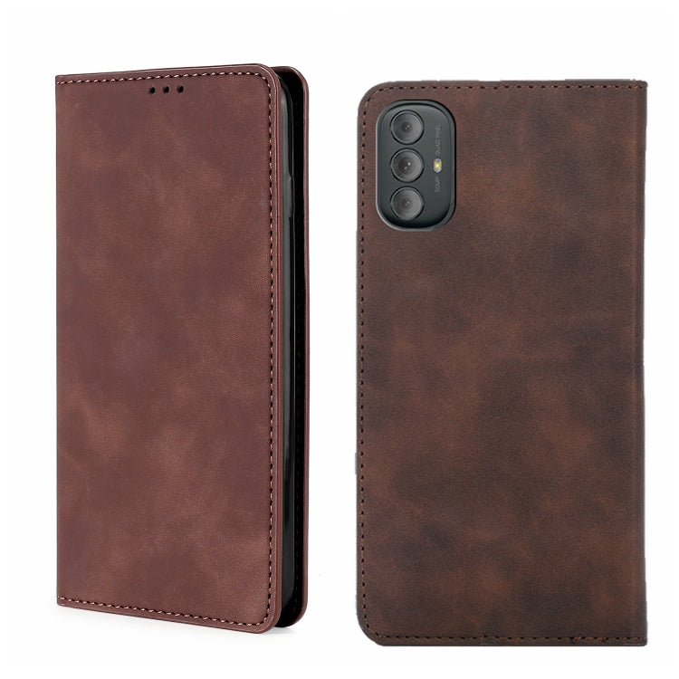 For Motorola Moto G Power 2022 Skin Feel Magnetic Horizontal Flip Leather Phone Case