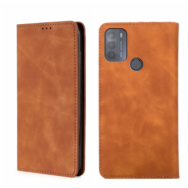 For Motorola Moto G50 Skin Feel Magnetic Horizontal Flip Leather Phone Case