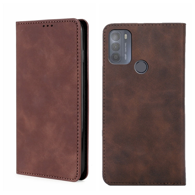For Motorola Moto G50 Skin Feel Magnetic Horizontal Flip Leather Phone Case