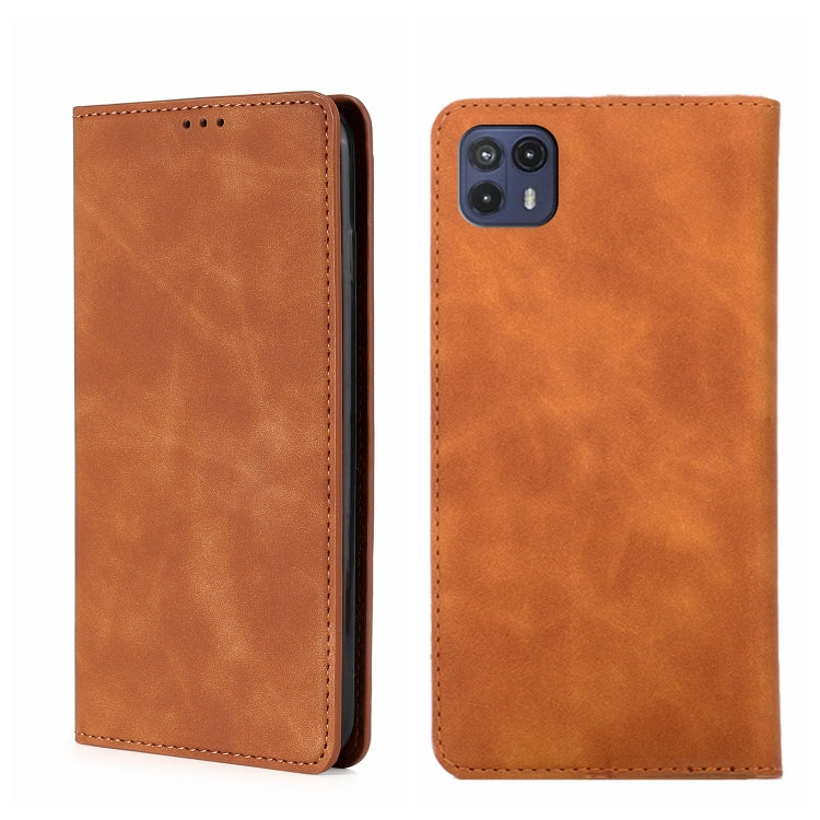 For Motorola Moto G50 5G Skin Feel Magnetic Horizontal Flip Leather Phone Case