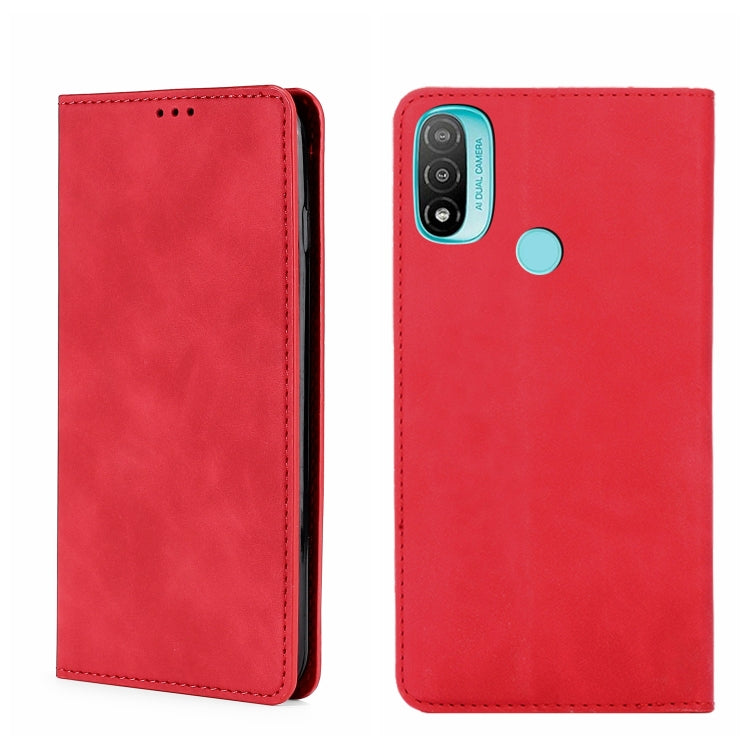 For Motorola Moto E20 Skin Feel Magnetic Horizontal Flip Leather Phone Case