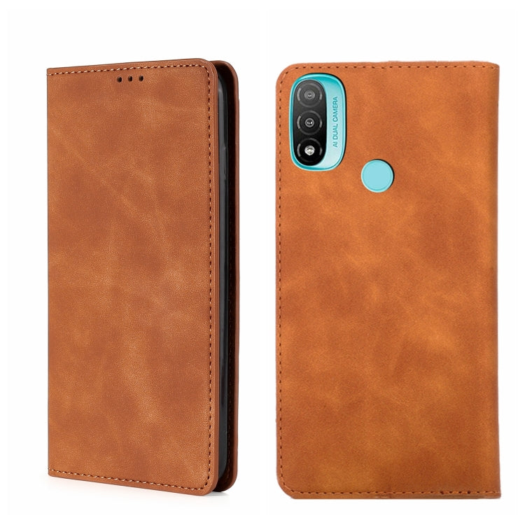 For Motorola Moto E20 Skin Feel Magnetic Horizontal Flip Leather Phone Case
