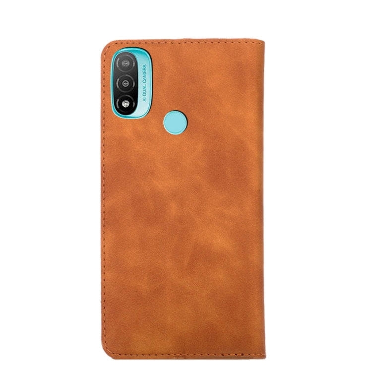For Motorola Moto E20 Skin Feel Magnetic Horizontal Flip Leather Phone Case