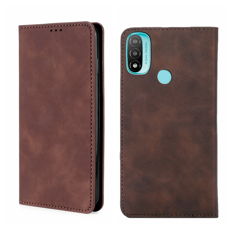For Motorola Moto E20 Skin Feel Magnetic Horizontal Flip Leather Phone Case