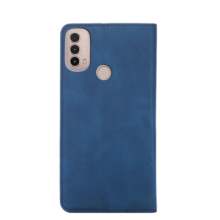 For Motorola Moto E40 Skin Feel Magnetic Horizontal Flip Leather Phone Case