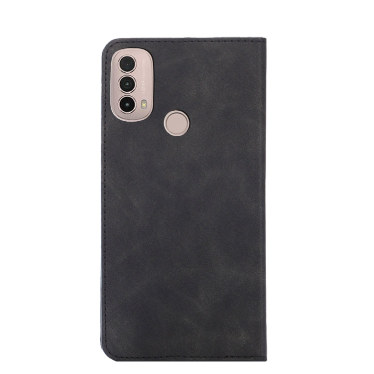 For Motorola Moto E40 Skin Feel Magnetic Horizontal Flip Leather Phone Case