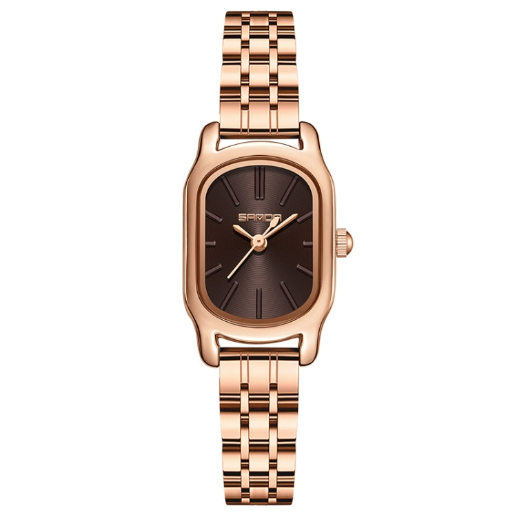 SANDA 1104 Mini Dial Waterproof Lady Quartz Watch, Style:Steel Band
