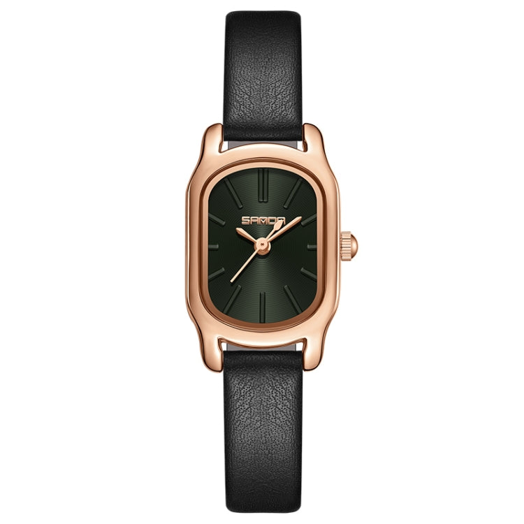 SANDA 1104 Mini Dial Waterproof Lady Quartz Watch, Style:Leather Band