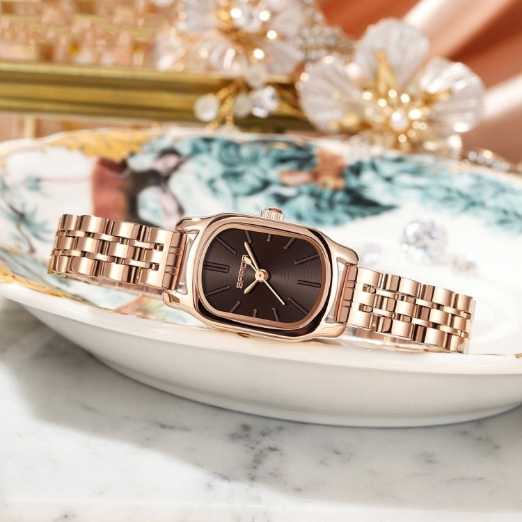 SANDA 1104 Mini Dial Waterproof Lady Quartz Watch, Style:Leather Band