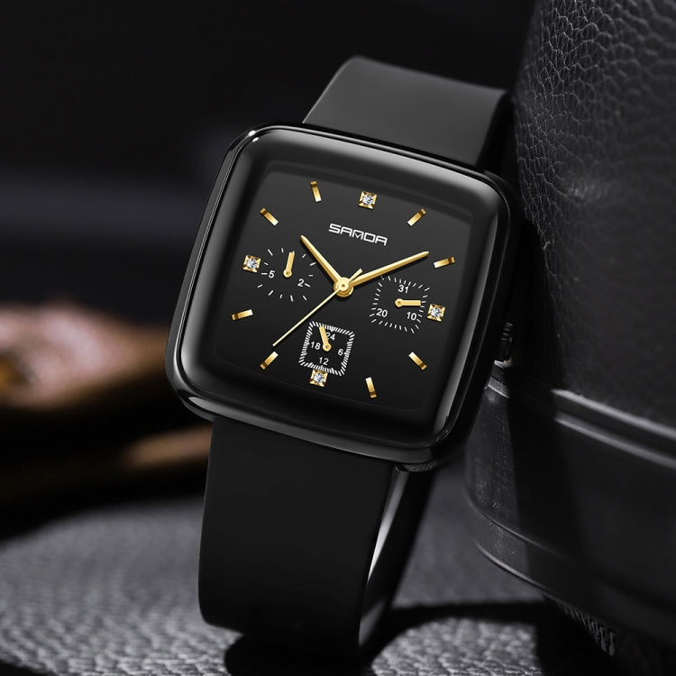 Sanda 1112 Square Six Hand Dial Electronic Quartz Watch