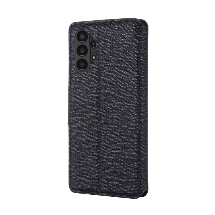 For Samsung Galaxy A13 MUXMA MX115 Cross Texture Oil Edge Flip Leather Phone Case