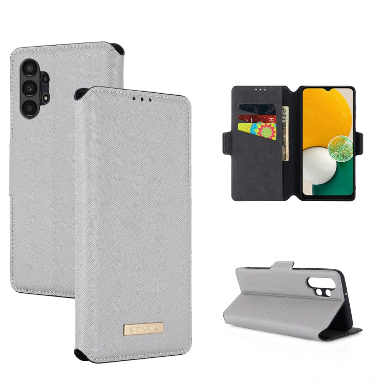 For Samsung Galaxy A13 MUXMA MX115 Cross Texture Oil Edge Flip Leather Phone Case