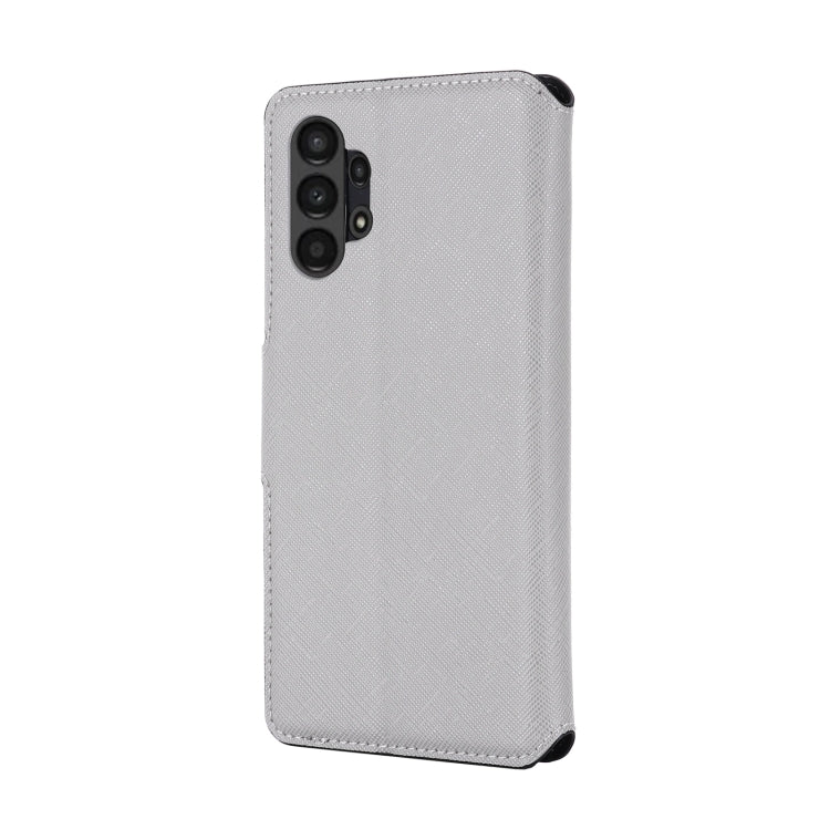 For Samsung Galaxy A13 MUXMA MX115 Cross Texture Oil Edge Flip Leather Phone Case