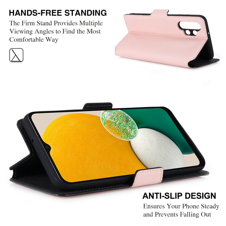 For Samsung Galaxy A13 MUXMA MX115 Cross Texture Oil Edge Flip Leather Phone Case