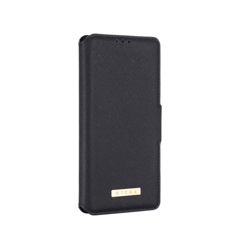 For Samsung Galaxy A12 5G MUXMA MX115 Cross Texture Oil Edge Flip Leather Phone Case