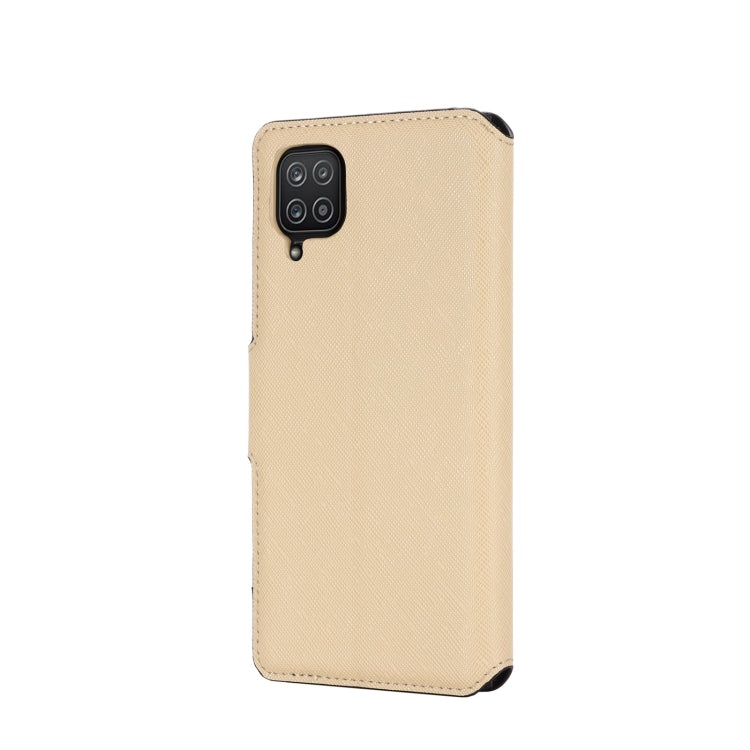 For Samsung Galaxy A12 5G MUXMA MX115 Cross Texture Oil Edge Flip Leather Phone Case