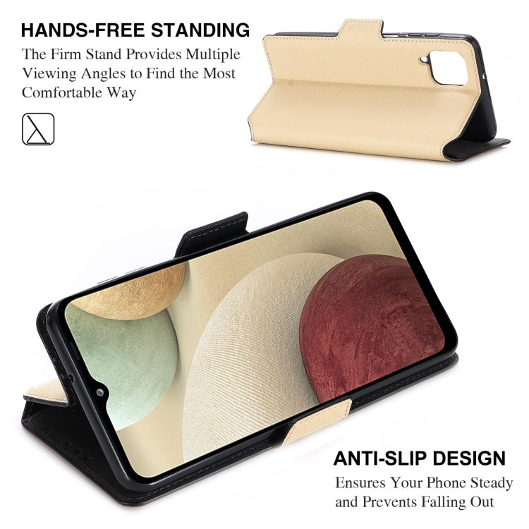 For Samsung Galaxy A12 5G MUXMA MX115 Cross Texture Oil Edge Flip Leather Phone Case