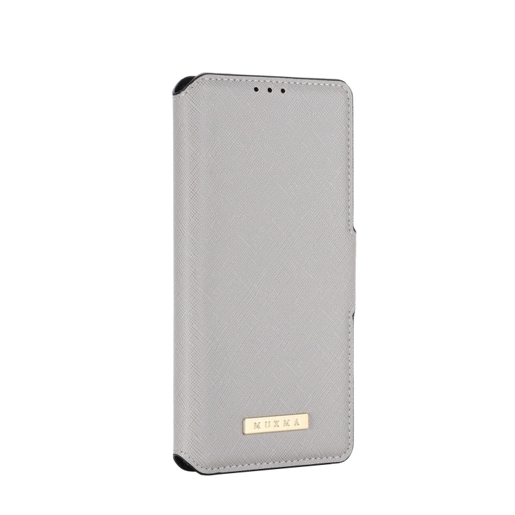 For Samsung Galaxy A12 5G MUXMA MX115 Cross Texture Oil Edge Flip Leather Phone Case