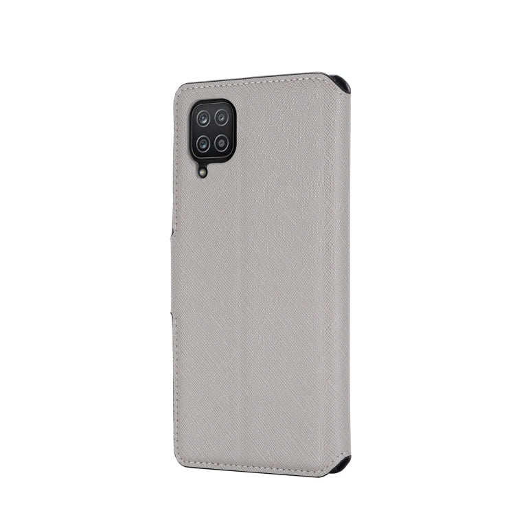 For Samsung Galaxy A12 5G MUXMA MX115 Cross Texture Oil Edge Flip Leather Phone Case