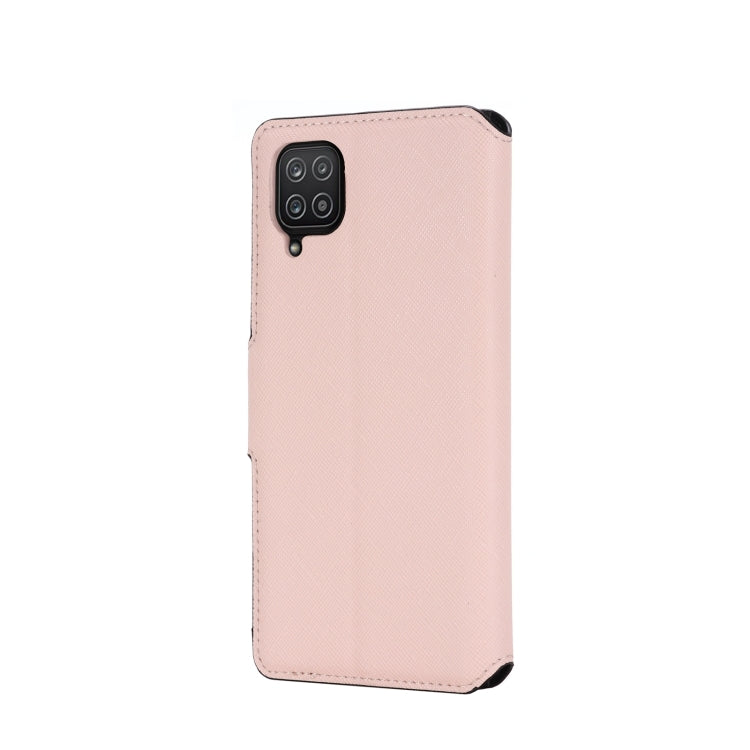 For Samsung Galaxy A12 5G MUXMA MX115 Cross Texture Oil Edge Flip Leather Phone Case