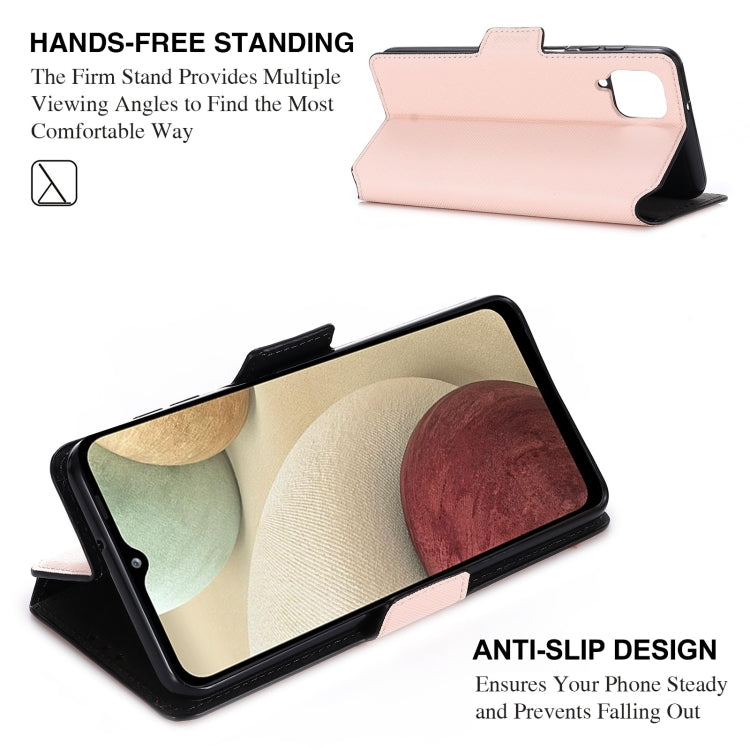 For Samsung Galaxy A12 5G MUXMA MX115 Cross Texture Oil Edge Flip Leather Phone Case