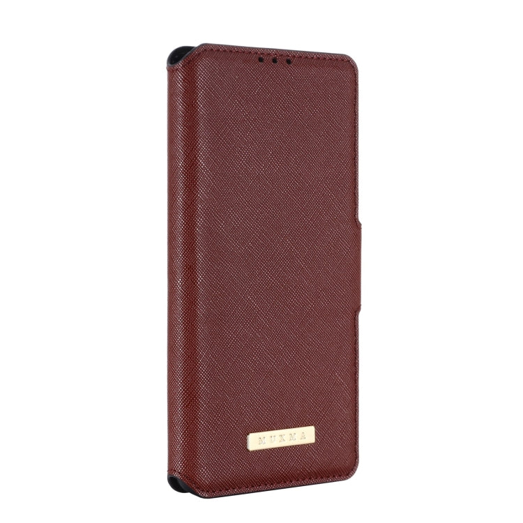 For Samsung Galaxy A32 5G MUXMA MX115 Cross Texture Oil Edge Flip Leather Phone Case