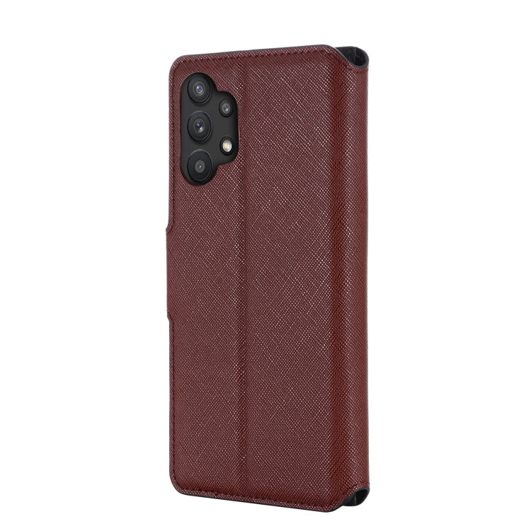 For Samsung Galaxy A32 5G MUXMA MX115 Cross Texture Oil Edge Flip Leather Phone Case
