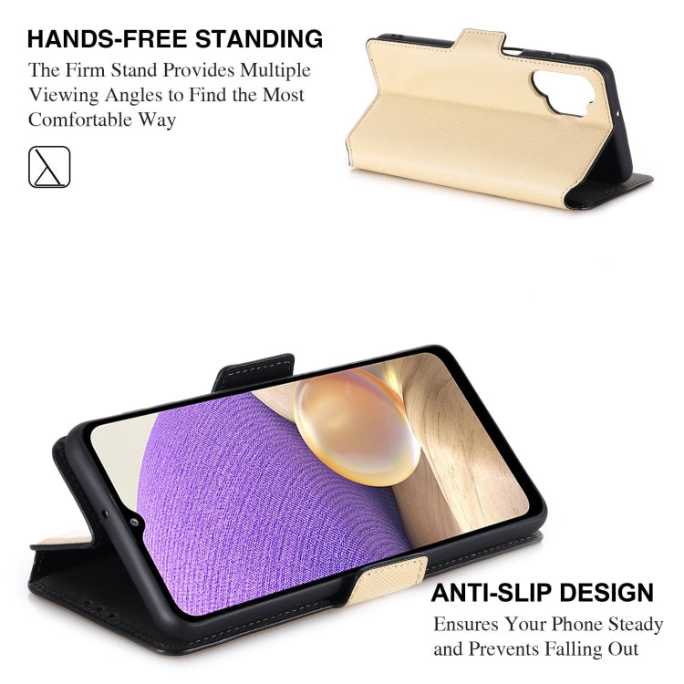 For Samsung Galaxy A32 5G MUXMA MX115 Cross Texture Oil Edge Flip Leather Phone Case