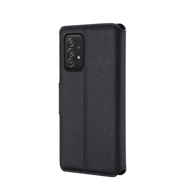 For Samsung Galaxy A52 5G / 4G MUXMA MX115 Cross Texture Oil Edge Flip Leather Phone Case