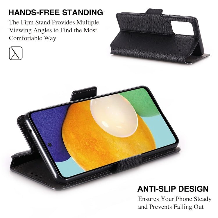For Samsung Galaxy A52 5G / 4G MUXMA MX115 Cross Texture Oil Edge Flip Leather Phone Case