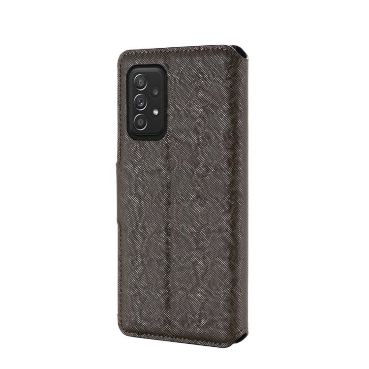 For Samsung Galaxy A52 5G / 4G MUXMA MX115 Cross Texture Oil Edge Flip Leather Phone Case