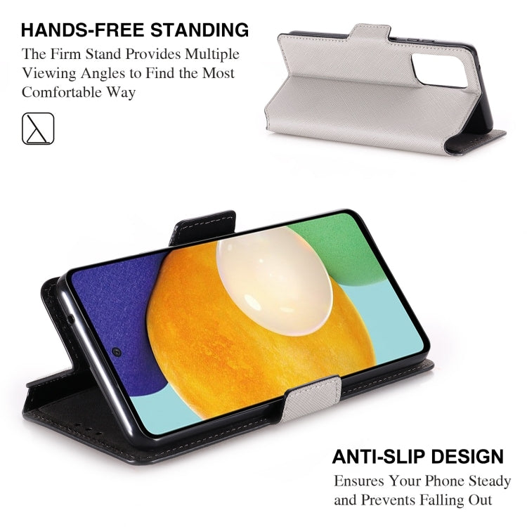 For Samsung Galaxy A52 5G / 4G MUXMA MX115 Cross Texture Oil Edge Flip Leather Phone Case