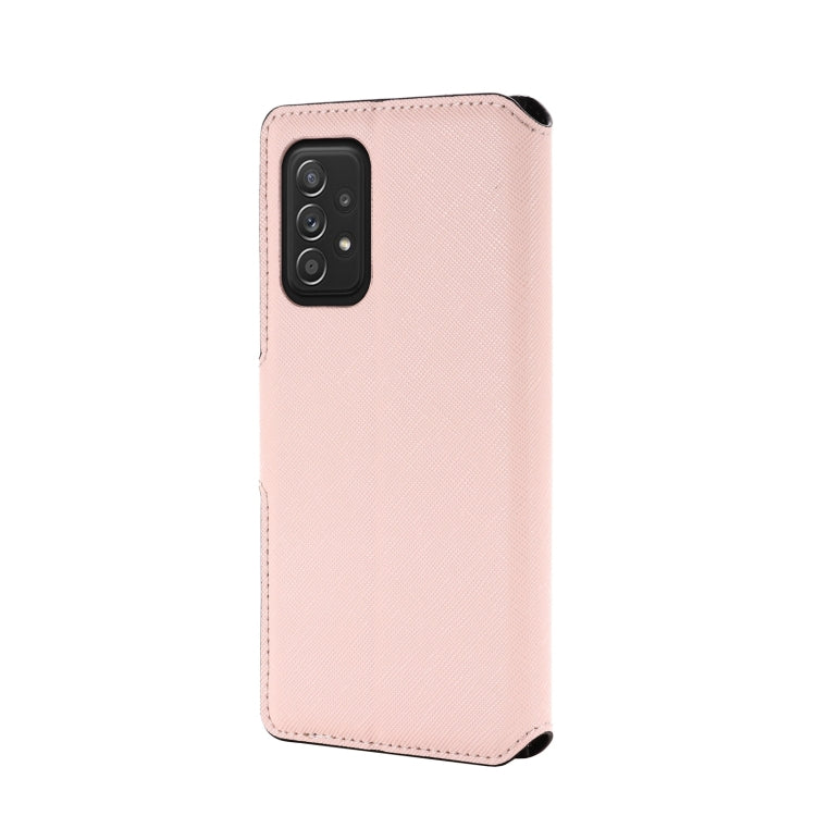 For Samsung Galaxy A52 5G / 4G MUXMA MX115 Cross Texture Oil Edge Flip Leather Phone Case