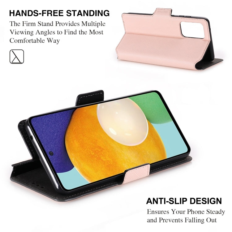 For Samsung Galaxy A52 5G / 4G MUXMA MX115 Cross Texture Oil Edge Flip Leather Phone Case
