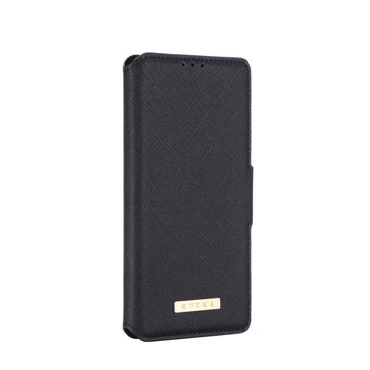 For Samsung Galaxy A72 5G / 4G MUXMA MX115 Cross Texture Oil Edge Flip Leather Phone Case