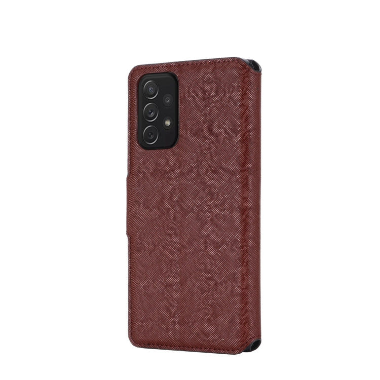 For Samsung Galaxy A72 5G / 4G MUXMA MX115 Cross Texture Oil Edge Flip Leather Phone Case
