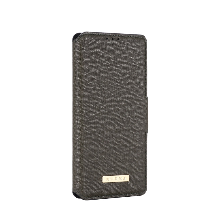 For Samsung Galaxy A72 5G / 4G MUXMA MX115 Cross Texture Oil Edge Flip Leather Phone Case