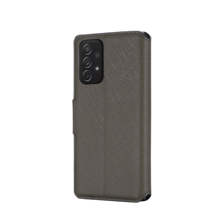For Samsung Galaxy A72 5G / 4G MUXMA MX115 Cross Texture Oil Edge Flip Leather Phone Case