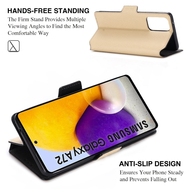 For Samsung Galaxy A72 5G / 4G MUXMA MX115 Cross Texture Oil Edge Flip Leather Phone Case
