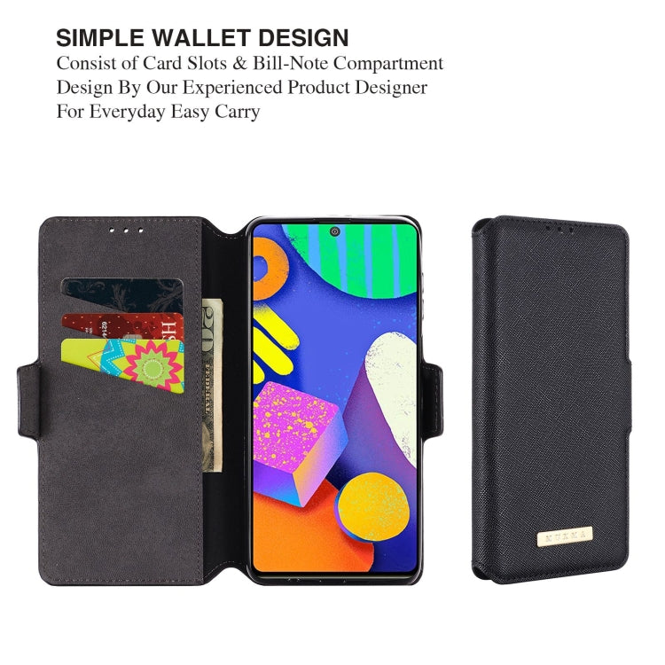 For Samsung Galaxy F62 / M62 MUXMA MX115 Cross Texture Oil Edge Flip Leather Phone Case