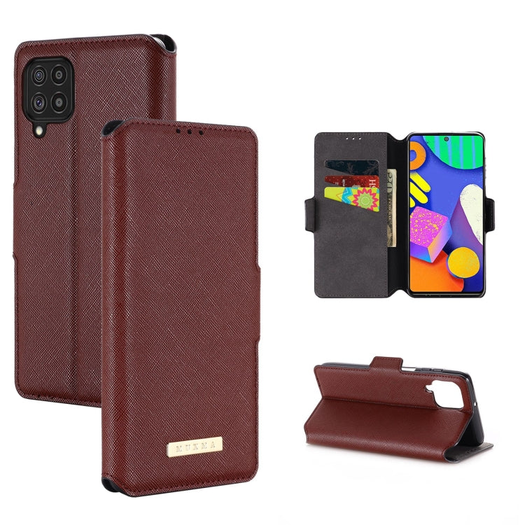 For Samsung Galaxy F62 / M62 MUXMA MX115 Cross Texture Oil Edge Flip Leather Phone Case
