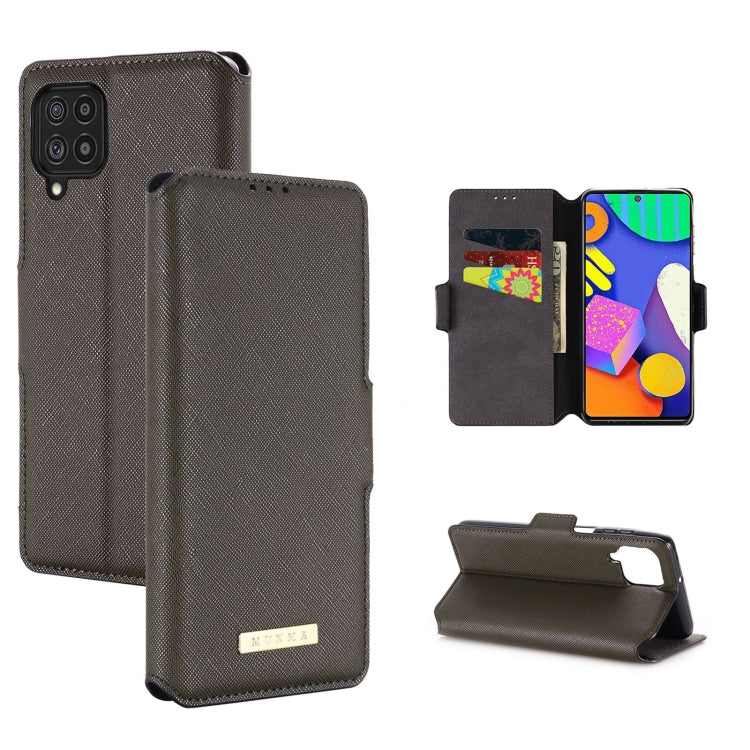 For Samsung Galaxy F62 / M62 MUXMA MX115 Cross Texture Oil Edge Flip Leather Phone Case